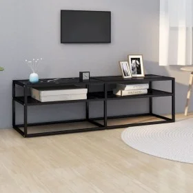 TV-Möbel aus schwarzem Marmor in den Maßen 140x40x40,5 cm mit gehärtetem Glas. von , TV-Möbel - Ref: Foro24-331717, Preis: 85...