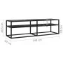 TV-Möbel aus schwarzem Marmor in den Maßen 140x40x40,5 cm mit gehärtetem Glas. von , TV-Möbel - Ref: Foro24-331717, Preis: 85...