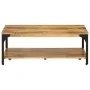 Coffee table with 2 heights, made of steel and mango wood, measuring 100x55x38 cm. by , Coffee table - Ref: Foro24-352019, Pr...