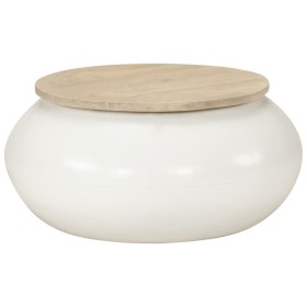Solid white mango wood coffee table 51x51x27 cm by , Coffee table - Ref: Foro24-352052, Price: 169,04 €, Discount: %