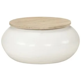 Solid white mango wood coffee table 51x51x27 cm by , Coffee table - Ref: Foro24-352052, Price: 166,28 €, Discount: %