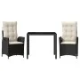 Set comedor de jardín 3 pzas con cojines ratán sintético negro de , Conjuntos de jardín - Ref: Foro24-3213058, Precio: 352,86...