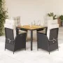 Gartenmöbel-Set, 5-teilig, mit schwarzen Polstern aus synthetischem Rattan von , Gartensets - Ref: Foro24-3213087, Preis: 646...