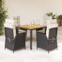 Gartenmöbel-Set, 5-teilig, mit schwarzen Polstern aus synthetischem Rattan von , Gartensets - Ref: Foro24-3213087, Preis: 565...