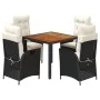 5-piece garden furniture set with black synthetic rattan cushions by , Garden sets - Ref: Foro24-3213087, Price: 647,97 €, Di...