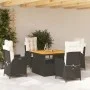 Gartenmöbel-Set, 5-teilig, mit schwarzen Polstern aus synthetischem Rattan von , Gartensets - Ref: Foro24-3277437, Preis: 667...