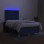 Box spring bed with mattress and LED lights, blue fabric, 120x190 cm. by , Beds and slatted bases - Ref: Foro24-3270245, Pric...