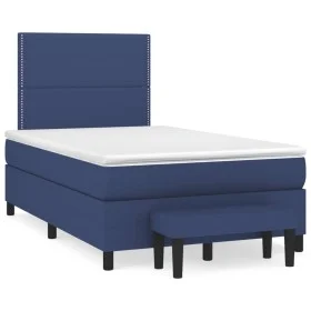 Box spring bed with blue fabric mattress 120x190 cm by , Beds and slatted bases - Ref: Foro24-3270354, Price: 412,22 €, Disco...