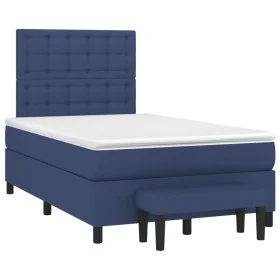 Box spring bed with blue fabric mattress 120x190 cm by , Beds and slatted bases - Ref: Foro24-3270389, Price: 428,03 €, Disco...