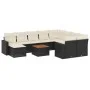Gartensofagarnitur 11-teilig mit schwarzen Kissen aus synthetischem Rattan. von , Gartensets - Ref: Foro24-3256742, Preis: 64...