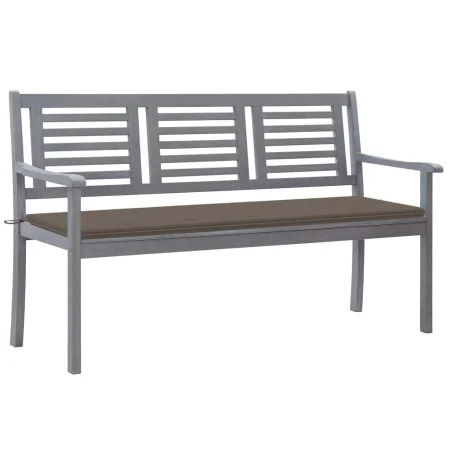 Dreisitzer Gartenbank aus grauem Eukalyptusholz und Kissen, 150 cm. von , Gartenbänke - Ref: Foro24-3061058, Preis: 230,00 €,...