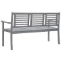 Dreisitzer Gartenbank aus grauem Eukalyptusholz und Kissen, 150 cm. von , Gartenbänke - Ref: Foro24-3061058, Preis: 230,00 €,...
