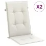 High back chair cushions 2 units cream melange fabric 120x50x4cm by , Cushions for chairs and sofas - Ref: Foro24-4002418, Pr...