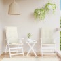 High back chair cushions 2 units cream melange fabric 120x50x4cm by , Cushions for chairs and sofas - Ref: Foro24-4002418, Pr...