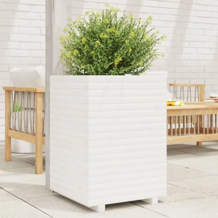 Jardinera madera maciza de pino blanco 50x50x72 cm de , Maceteros y jardineras - Ref: Foro24-3282610, Precio: 184,07 €, Descu...
