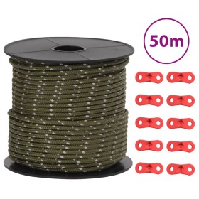 Wind rope with reflective strips and tensioners 50 m 4 mm by , Tent Accessories - Ref: Foro24-4008123, Price: 12,00 €, Discou...
