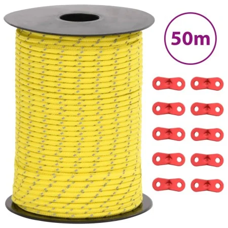 Wind rope with reflective strips and tensioners 50 m 3 mm by , Tent Accessories - Ref: Foro24-4008121, Price: 11,97 €, Discou...