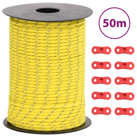 Windseil mit reflektierenden Streifen und Spanngurten 50 m 3 mm von , Zeltzubehör - Ref: Foro24-4008121, Preis: 10,93 €, Raba...