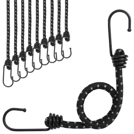 Elastic cords with reflective strips and hooks 10 units 38 cm by , Tent Accessories - Ref: Foro24-4008142, Price: 16,29 €, Di...