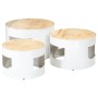 High bar tables in drum shape, set of 3, made of solid rough mango wood. by , Side tables - Ref: Foro24-358934, Price: 132,69...