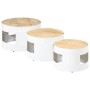 High bar tables in drum shape, set of 3, made of solid rough mango wood. by , Side tables - Ref: Foro24-358934, Price: 132,69...