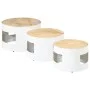 High bar tables in drum shape, set of 3, made of solid rough mango wood. by , Side tables - Ref: Foro24-358934, Price: 131,51...