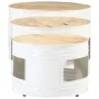 High bar tables in drum shape, set of 3, made of solid rough mango wood. by , Side tables - Ref: Foro24-358934, Price: 131,51...