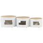 High bar tables in drum shape, set of 3, made of solid rough mango wood. by , Side tables - Ref: Foro24-358934, Price: 132,69...