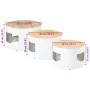 High bar tables in drum shape, set of 3, made of solid rough mango wood. by , Side tables - Ref: Foro24-358934, Price: 132,69...