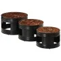 High bar tables in drum shape, set of 3, made of solid recycled wood. by , Side tables - Ref: Foro24-358936, Price: 131,65 €,...