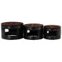 High bar tables in drum shape, set of 3, made of solid recycled wood. by , Side tables - Ref: Foro24-358936, Price: 131,65 €,...
