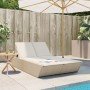 Doppelliege mit beigen Polstern aus synthetischem Rattan von , Liegen - Ref: Foro24-368183, Preis: 285,57 €, Rabatt: %