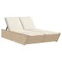Double sun lounger with beige synthetic rattan cushions by , Loungers - Ref: Foro24-368183, Price: 298,29 €, Discount: %