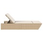 Doppelliege mit beigen Polstern aus synthetischem Rattan von , Liegen - Ref: Foro24-368183, Preis: 285,57 €, Rabatt: %