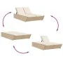 Double sun lounger with beige synthetic rattan cushions by , Loungers - Ref: Foro24-368183, Price: 298,29 €, Discount: %