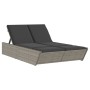 Doppel-Liegestuhl mit grauen Polstern aus synthetischem Rattan von , Liegen - Ref: Foro24-368181, Preis: 284,34 €, Rabatt: %