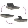 Double sun lounger with gray synthetic rattan cushions by , Loungers - Ref: Foro24-368181, Price: 296,63 €, Discount: %