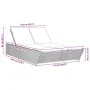 Double sun lounger with gray synthetic rattan cushions by , Loungers - Ref: Foro24-368181, Price: 296,63 €, Discount: %