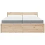 Bed with drawers and pine wood mattress, brown wax, 200x200 cm. by , Beds and slatted bases - Ref: Foro24-3281886, Price: 666...