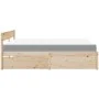 Cama con cajones y colchón madera pino marrón cera 200x200 cm de , Camas y somieres - Ref: Foro24-3281886, Precio: 667,18 €, ...