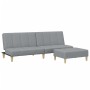 Two-seater sofa bed with light gray fabric ottoman by , Sofas - Ref: Foro24-3258138, Price: 304,92 €, Discount: %
