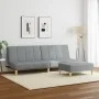 Two-seater sofa bed with light gray fabric ottoman by , Sofas - Ref: Foro24-3258138, Price: 300,42 €, Discount: %