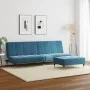 2-seater sofa bed with blue velvet ottoman by , Sofas - Ref: Foro24-3258144, Price: 325,51 €, Discount: %