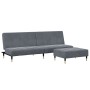 Zweiplätziges Schlafsofa mit dunkelgrauem Samt-Hocker. von , Sofas - Ref: Foro24-3258146, Preis: 336,30 €, Rabatt: %