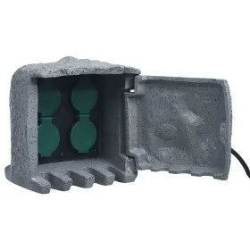 Gartenstecker 4 Steckplätze wasserdicht Polyresin grau von vidaXL, Steckdosen - Ref: Foro24-48541, Preis: 45,96 €, Rabatt: %