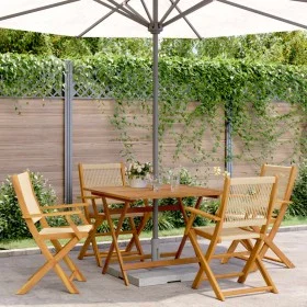 5-teiliges Gartenspeiseset aus Polypropylen und massivem Holz in Beige. von , Gartensets - Ref: Foro24-3281831, Preis: 465,37...