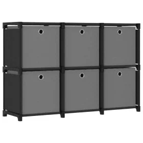Shelving with 6 cubes with black fabric boxes 103x30x72.5 cm by vidaXL, Bookcases and shelves - Ref: Foro24-322607, Price: 47...