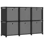 Shelving with 6 cubes with black fabric boxes 103x30x72.5 cm by vidaXL, Bookcases and shelves - Ref: Foro24-322607, Price: 47...