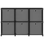 Shelving with 6 cubes with black fabric boxes 103x30x72.5 cm by vidaXL, Bookcases and shelves - Ref: Foro24-322607, Price: 47...