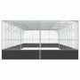 Aviary with silver steel extension 1246x414x212 cm by , Feet and bird cages - Ref: Foro24-3214282, Price: 1,00 €, Discount: %